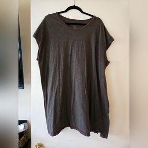 NATURAL LIFE Olive Green Frankie  T-shirt Dress With Red Contrast Stitch